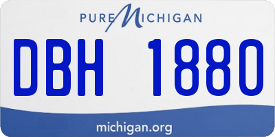 MI license plate DBH1880