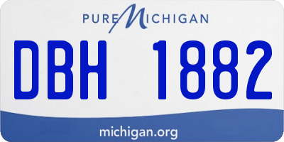 MI license plate DBH1882