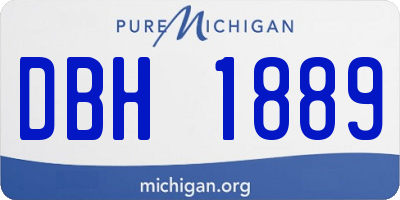MI license plate DBH1889