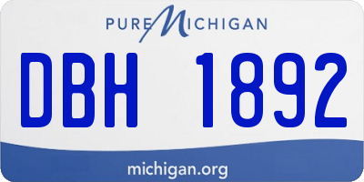 MI license plate DBH1892