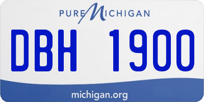 MI license plate DBH1900