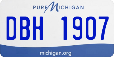 MI license plate DBH1907