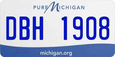 MI license plate DBH1908