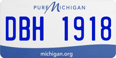 MI license plate DBH1918