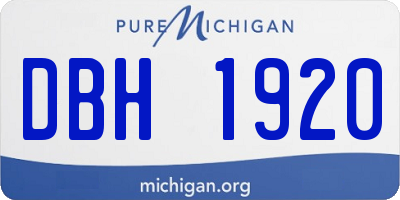 MI license plate DBH1920