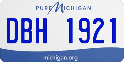 MI license plate DBH1921