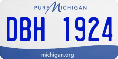 MI license plate DBH1924