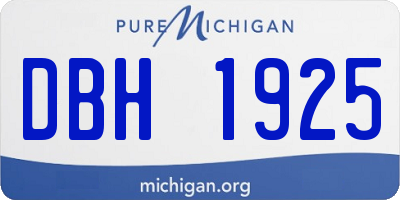 MI license plate DBH1925