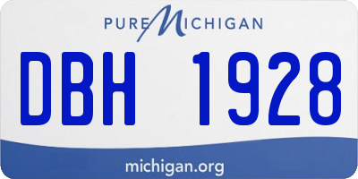 MI license plate DBH1928