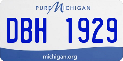MI license plate DBH1929