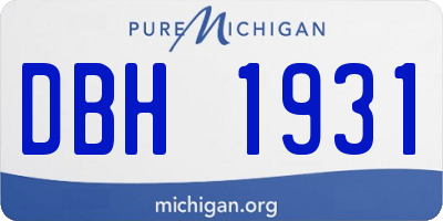 MI license plate DBH1931