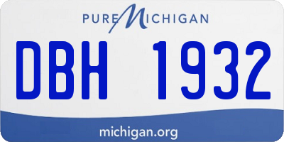 MI license plate DBH1932