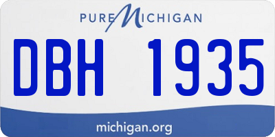 MI license plate DBH1935