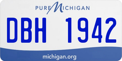 MI license plate DBH1942