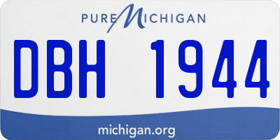 MI license plate DBH1944