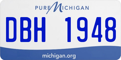 MI license plate DBH1948