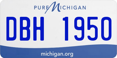 MI license plate DBH1950