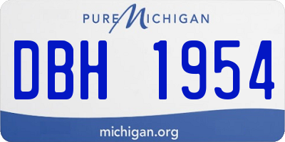 MI license plate DBH1954