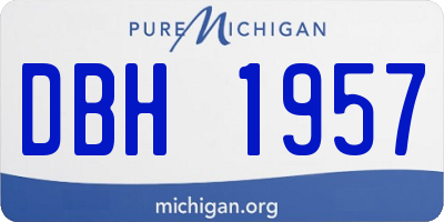 MI license plate DBH1957