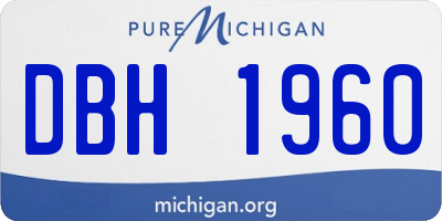 MI license plate DBH1960