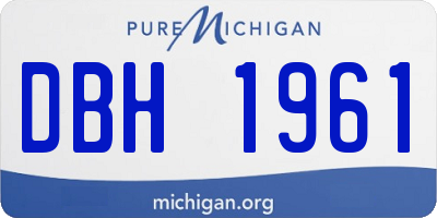 MI license plate DBH1961