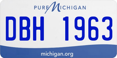 MI license plate DBH1963