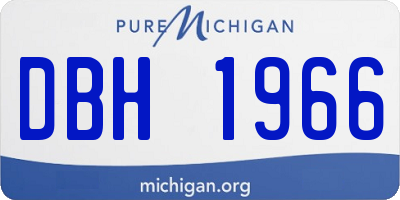 MI license plate DBH1966