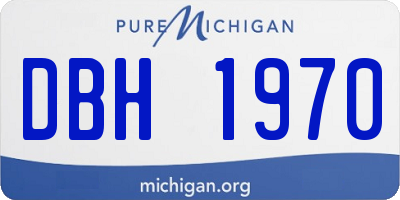 MI license plate DBH1970