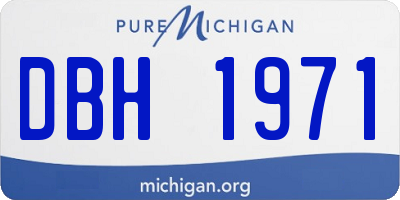 MI license plate DBH1971