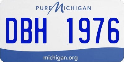 MI license plate DBH1976