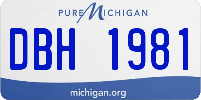 MI license plate DBH1981
