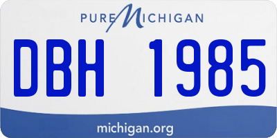 MI license plate DBH1985