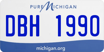 MI license plate DBH1990