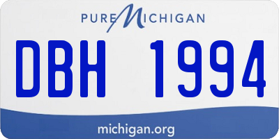 MI license plate DBH1994