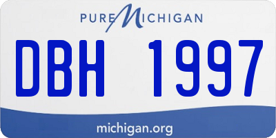 MI license plate DBH1997