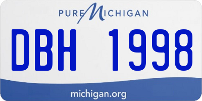 MI license plate DBH1998
