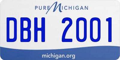 MI license plate DBH2001