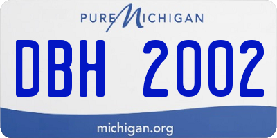 MI license plate DBH2002