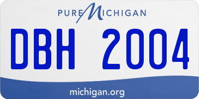 MI license plate DBH2004