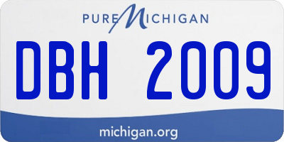 MI license plate DBH2009
