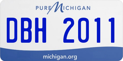MI license plate DBH2011