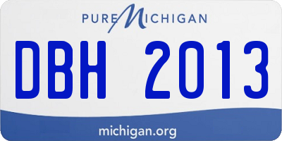 MI license plate DBH2013