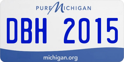 MI license plate DBH2015
