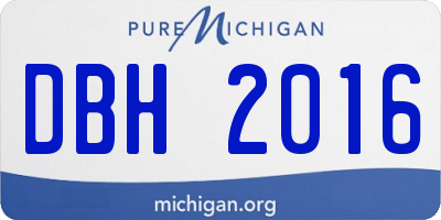 MI license plate DBH2016