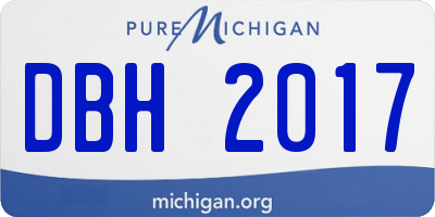 MI license plate DBH2017