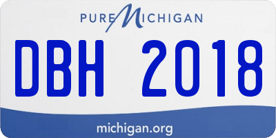 MI license plate DBH2018