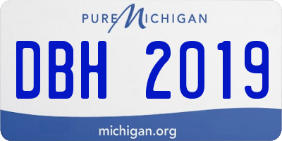 MI license plate DBH2019