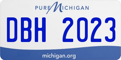 MI license plate DBH2023