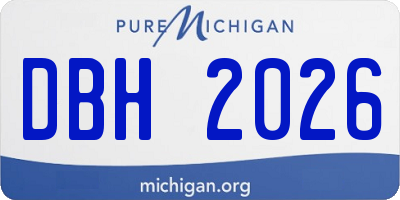MI license plate DBH2026