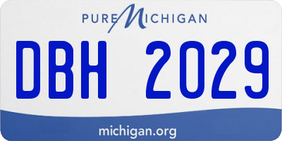 MI license plate DBH2029